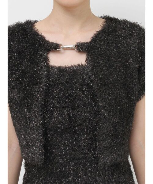 jouetie（ジュエティ）の「ハーフスリーブラメニットアンサンブル（アンサンブル・レディース・ピンク/ブラック/オフホワイト・MEDIUM）」の11枚目の写真