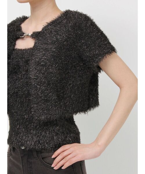 jouetie（ジュエティ）の「ハーフスリーブラメニットアンサンブル（アンサンブル・レディース・ピンク/ブラック/オフホワイト・MEDIUM）」の10枚目の写真