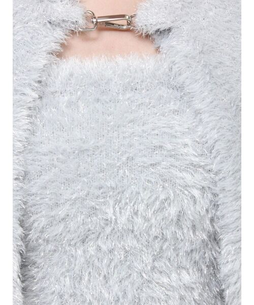 jouetie（ジュエティ）の「ハーフスリーブラメニットアンサンブル（アンサンブル・レディース・ピンク/ブラック/オフホワイト・MEDIUM）」の4枚目の写真