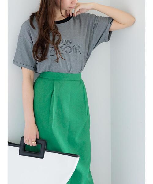 Te chichi（テチチ）の「フレームロゴプリントTシャツ（Tシャツ/カットソー・レディース・チャコールグレー/オフホワイト/ブラック・F）」の3枚目の写真