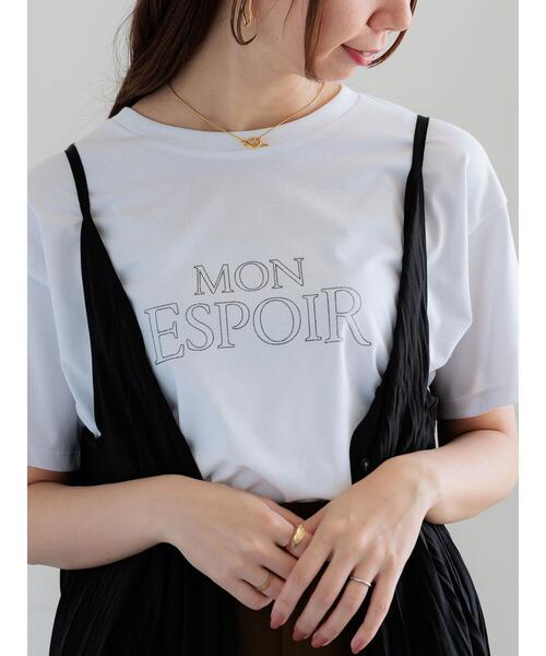 Te chichi（テチチ）の「フレームロゴプリントTシャツ（Tシャツ/カットソー・レディース・チャコールグレー/オフホワイト/ブラック・F）」の6枚目の写真