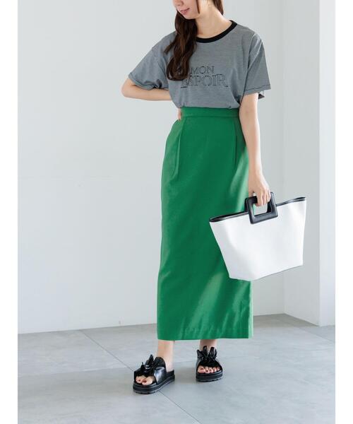 Te chichi（テチチ）の「フレームロゴプリントTシャツ（Tシャツ/カットソー・レディース・チャコールグレー/オフホワイト/ブラック・F）」の7枚目の写真