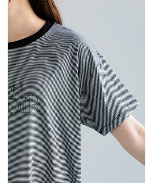 Te chichi（テチチ）の「フレームロゴプリントTシャツ（Tシャツ/カットソー・レディース・チャコールグレー/オフホワイト/ブラック・F）」の13枚目の写真