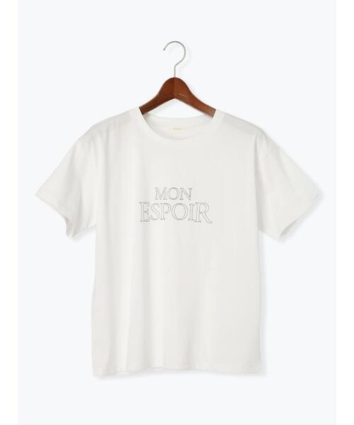 Te chichi（テチチ）の「フレームロゴプリントTシャツ（Tシャツ/カットソー・レディース・チャコールグレー/オフホワイト/ブラック・F）」の14枚目の写真