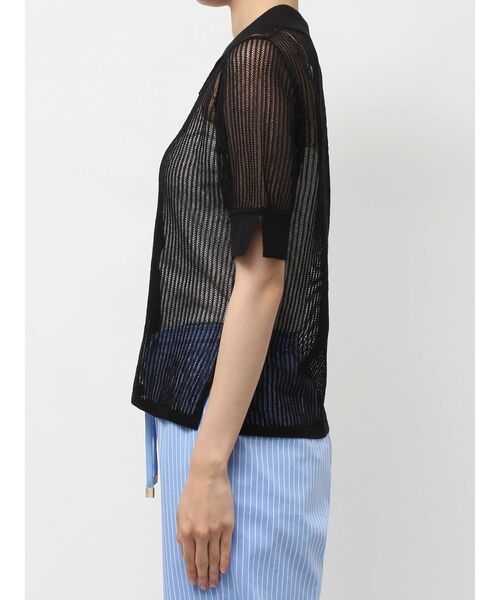 TONAL（トーナル）の「シアーリブポロニット（ニット/セーター・レディース・ブラック/グレー/グリーン・MEDIUM）」の19枚目の写真