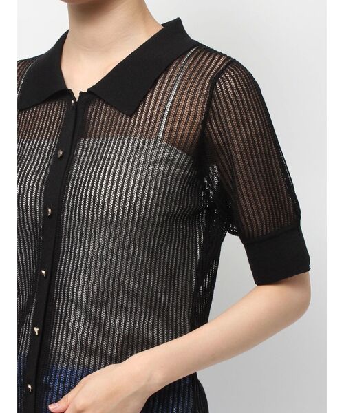 TONAL（トーナル）の「シアーリブポロニット（ニット/セーター・レディース・ブラック/グレー/グリーン・MEDIUM）」の22枚目の写真