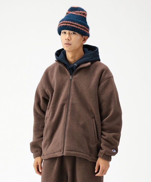 Champion（チャンピオン）の「【別注】Champion / Fleece Stand Zip Jacket（ブルゾン・メンズ・ブラック/モカ・XL/L/M/S）」の4枚目の写真