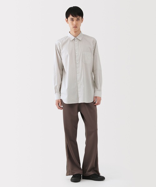 ムジラボ25SS リネンシルクオープンカラーシャツ ライトグレー L
