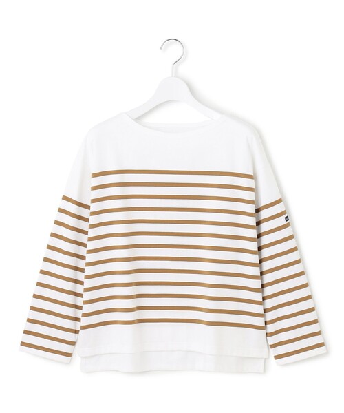 23区 S（ニジュウサンクチイサイサイズ）の「【洗える】Armor-lux パネルボーダー 長袖Tシャツ（Tシャツ/カットソー・レディース・黄土色系1/ベージュ系2/オレンジ系1/ブルー系1・32）」の17枚目の写真