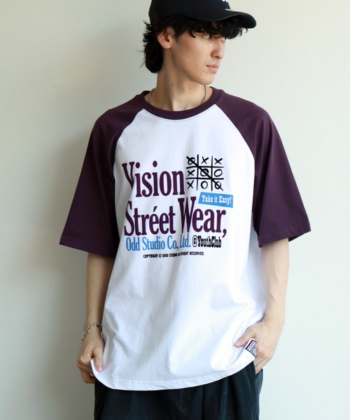 VISION STREET WEAR(ヴィジョンストリートウェア)の「【VISION STREET WEAR/ヴィジョンストリートウェア】 ODD STUDIO raglan T shirts / ラグランスリーブ 半袖 Tシャツ(Tシャツ/カットソー・メンズ・ブラック/パープル/グリーン・S/M/L/LL)」の11枚目の写真