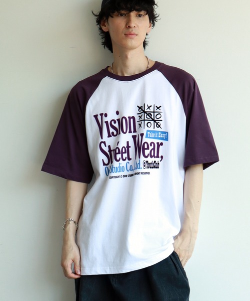 VISION STREET WEAR(ヴィジョンストリートウェア)の「【VISION STREET WEAR/ヴィジョンストリートウェア】 ODD STUDIO raglan T shirts / ラグランスリーブ 半袖 Tシャツ(Tシャツ/カットソー・メンズ・ブラック/パープル/グリーン・S/M/L/LL)」の12枚目の写真