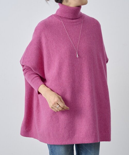 BEARDSLEY（ビアズリー）の「タートルビッグニット(ショート)（ニット/セーター・レディース・ピンク/グレー/ブラック・FREE）」の5枚目の写真