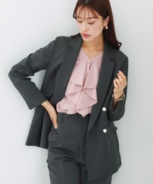 WHITE JOOLA | 【洗える・ストレッチ】ウォッシャブルツイルストレッチ・ダブルジャケット(テーラードジャケット)