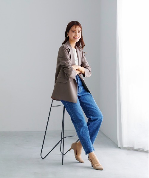 WHITE JOOLA（ホワイトジョーラ）の「【洗える・ストレッチ】ウォッシャブルツイルストレッチ・ダブルジャケット（テーラードジャケット・レディース・ネイビー/チャコールグレー/モカ・LL/S/M/L）」の7枚目の写真