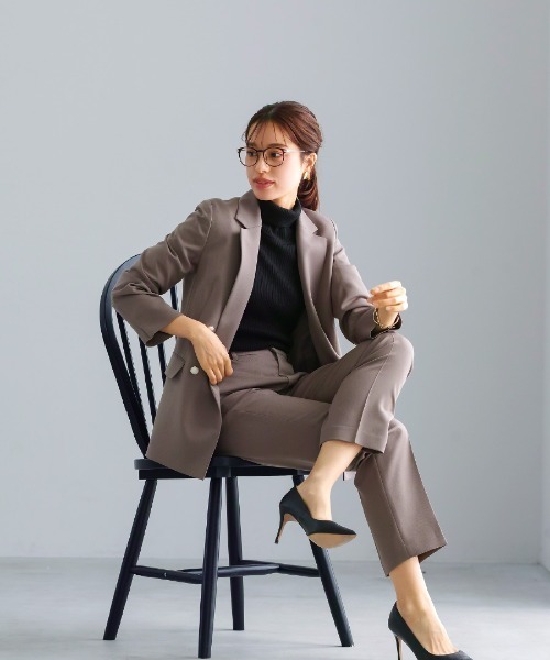 WHITE JOOLA（ホワイトジョーラ）の「【洗える・ストレッチ】ウォッシャブルツイルストレッチ・ダブルジャケット（テーラードジャケット・レディース・ネイビー/チャコールグレー/モカ・LL/S/M/L）」の10枚目の写真