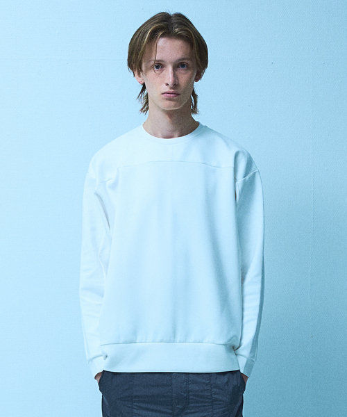 5351 POUR LES HOMMES(ゴーサンゴーイチプールオム)の「コンビネーション スエード 長袖Tシャツ(Tシャツ/カットソー・メンズ・ホワイト/ブラック/チャコールグレー・44/46/48/50)」の2枚目の写真