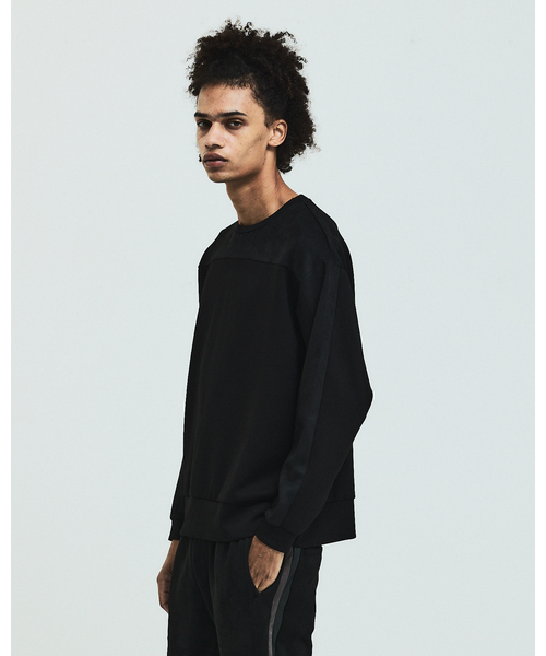 5351 POUR LES HOMMES(ゴーサンゴーイチプールオム)の「コンビネーション スエード 長袖Tシャツ(Tシャツ/カットソー・メンズ・ホワイト/ブラック/チャコールグレー・44/46/48/50)」の3枚目の写真