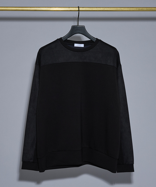 5351 POUR LES HOMMES(ゴーサンゴーイチプールオム)の「コンビネーション スエード 長袖Tシャツ(Tシャツ/カットソー・メンズ・ホワイト/ブラック/チャコールグレー・44/46/48/50)」の5枚目の写真