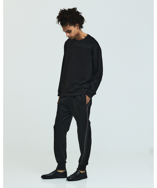 5351 POUR LES HOMMES(ゴーサンゴーイチプールオム)の「コンビネーション スエード 長袖Tシャツ(Tシャツ/カットソー・メンズ・ホワイト/ブラック/チャコールグレー・44/46/48/50)」の12枚目の写真