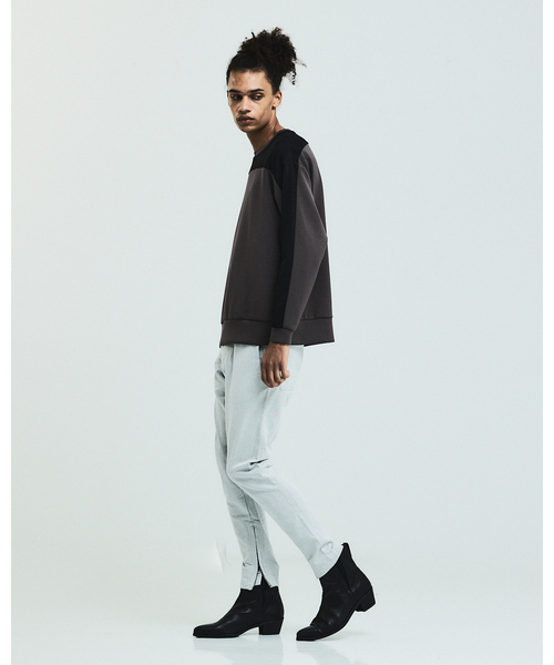 5351 POUR LES HOMMES(ゴーサンゴーイチプールオム)の「コンビネーション スエード 長袖Tシャツ(Tシャツ/カットソー・メンズ・ホワイト/ブラック/チャコールグレー・44/46/48/50)」の16枚目の写真