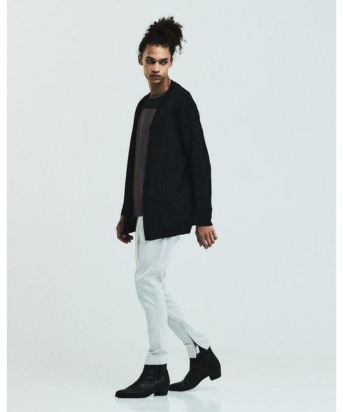 5351 POUR LES HOMMES(ゴーサンゴーイチプールオム)の「コンビネーション スエード 長袖Tシャツ(Tシャツ/カットソー・メンズ・ホワイト/ブラック/チャコールグレー・44/46/48/50)」の18枚目の写真