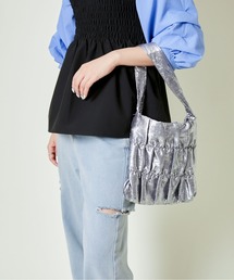 《シャーリング×立体フォルム》レディース ミニトートバッグ 軽量 春夏秋冬