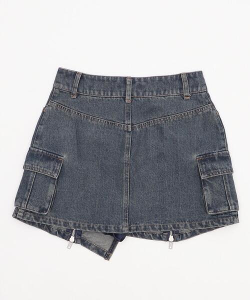 WEGO（ウィゴー）の「WEGO/【25年秋冬新作】ジップカーゴデニムスカパン（デニムスカート・レディース・ダークブルー・FREE）」の12枚目の写真