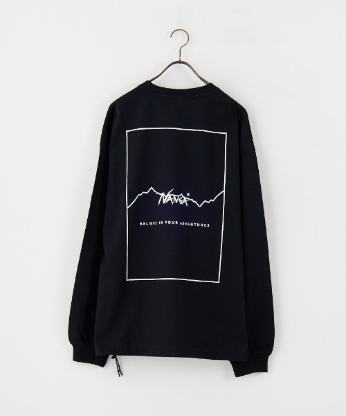 NANGA（ナンガ）の「[NANGA/ナンガ] 別注 ブランドロゴ バックプリント ドローコードロンT（Tシャツ/カットソー・レディース・ホワイト/ブラック・S/M/L）」の7枚目の写真