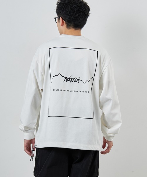 NANGA/ナンガ] 別注 ブランドロゴ バックプリント ドローコードロンT NANGA/ナンガ] 別注 ブランドロゴ バックプリント ドローコードロンT