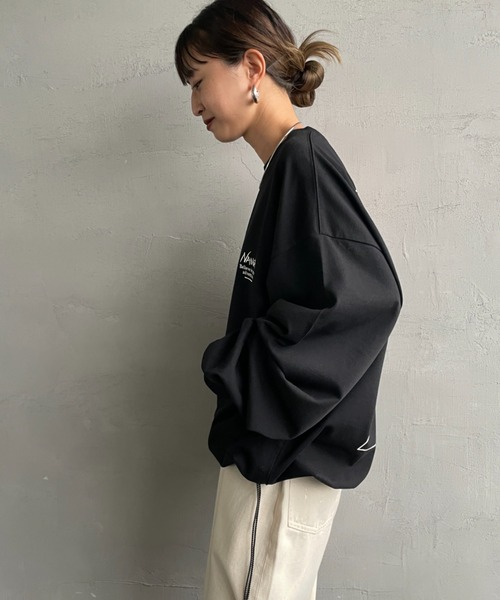 NANGA（ナンガ）の「[NANGA/ナンガ] 別注 ブランドロゴ バックプリント ドローコードロンT（Tシャツ/カットソー・レディース・ホワイト/ブラック・S/M/L）」の16枚目の写真