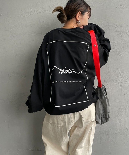 NANGA（ナンガ）の「[NANGA/ナンガ] 別注 ブランドロゴ バックプリント ドローコードロンT（Tシャツ/カットソー・レディース・ホワイト/ブラック・S/M/L）」の17枚目の写真