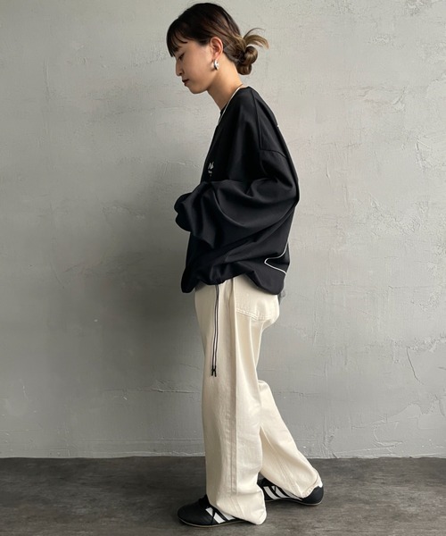 NANGA（ナンガ）の「[NANGA/ナンガ] 別注 ブランドロゴ バックプリント ドローコードロンT（Tシャツ/カットソー・レディース・ホワイト/ブラック・S/M/L）」の19枚目の写真