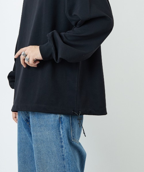 NANGA（ナンガ）の「[NANGA/ナンガ] 別注 ブランドロゴ バックプリント ドローコードロンT（Tシャツ/カットソー・レディース・ホワイト/ブラック・S/M/L）」の6枚目の写真