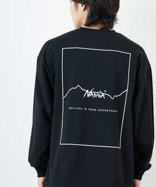 NANGA/ナンガ] 別注 ブランドロゴ バックプリント ドローコードロンT