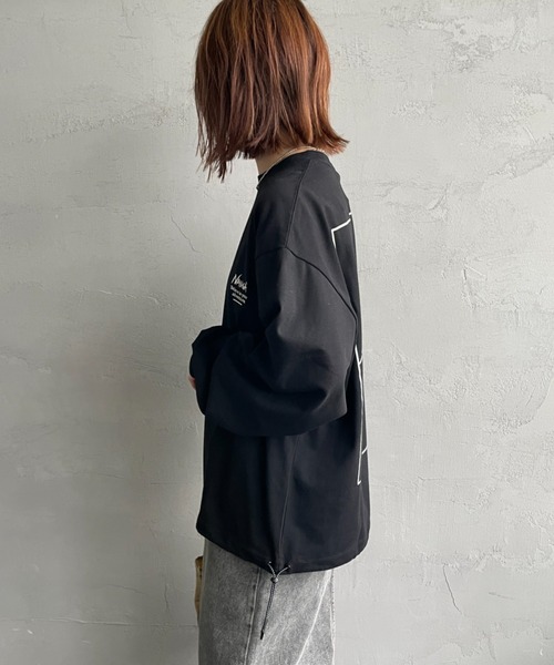 NANGA/ナンガ] 別注 ブランドロゴ バックプリント ドローコードロンT