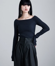 バレエネックリブニット