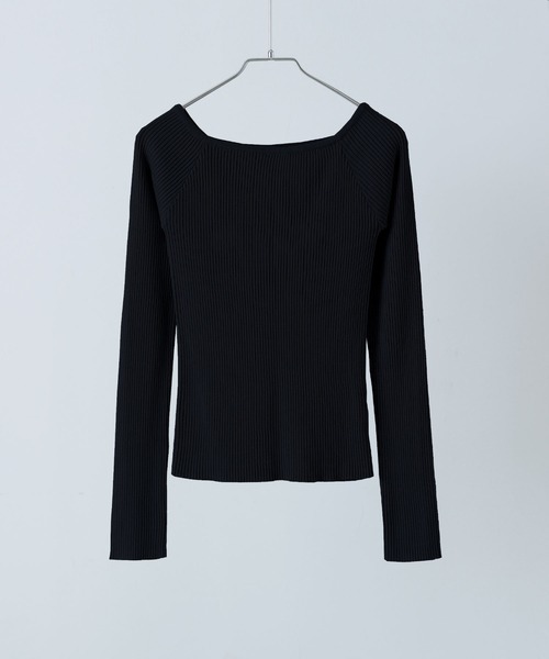 etoll.(エトル)の「ボートネックリブニット(ニット/セーター・レディース・杢グレー/オフホワイト/ブラック・M)」の22枚目の写真