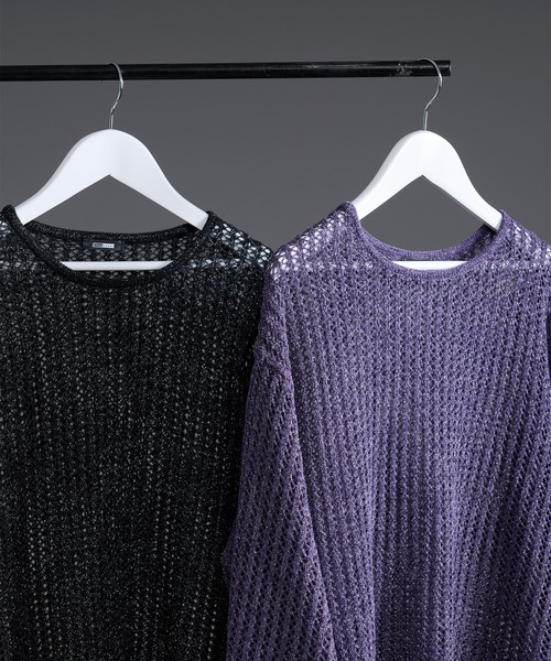 Ellno Loset(エルノロゼット)の「ラメモールメッシュルーズニット(ニット/セーター・メンズ・パープル/ブラック・MEDIUM/LARGE)」の18枚目の写真