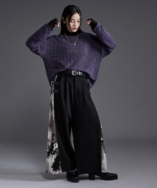 Ellno Loset(エルノロゼット)の「ラメモールメッシュルーズニット(ニット/セーター・メンズ・パープル/ブラック・MEDIUM/LARGE)」の16枚目の写真