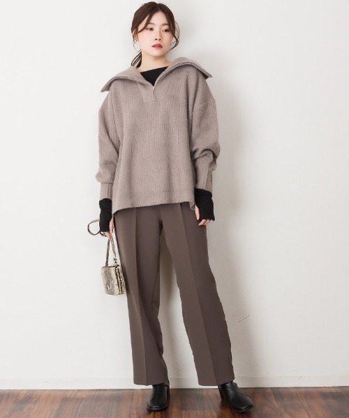 RCD（アールシーディー）の「ボートネック指空きTシャツ（Tシャツ/カットソー・レディース・ブラック/グレイッシュベージュ/チャコールグレー/杢グレー/ネイビー/カーキ/ブルーグレー/ピンク系その他/オフホワイト・3L/4L/LL/M/L）」の16枚目の写真