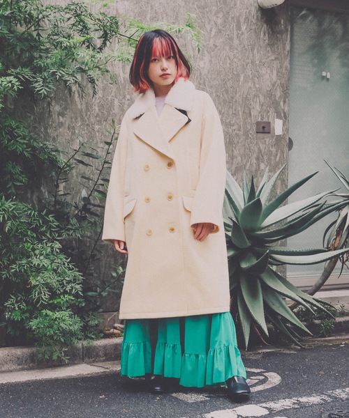 YEAH RIGHT!!(イェーライト)の「YELW ANGORA MELTON P-COAT(その他アウター・レディース・イエロー・1)」の2枚目の写真
