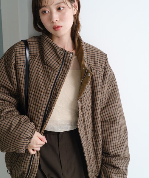 お気に入り3万人突破！/S.Mサイズ展開/ユニセックス】チェック中綿