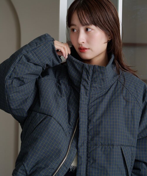 お気に入り3万人突破！/S.Mサイズ展開/ユニセックス】チェック中綿