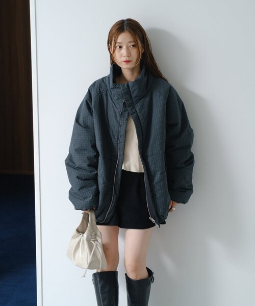 お気に入り3万人突破！/S.Mサイズ展開/ユニセックス】チェック中綿