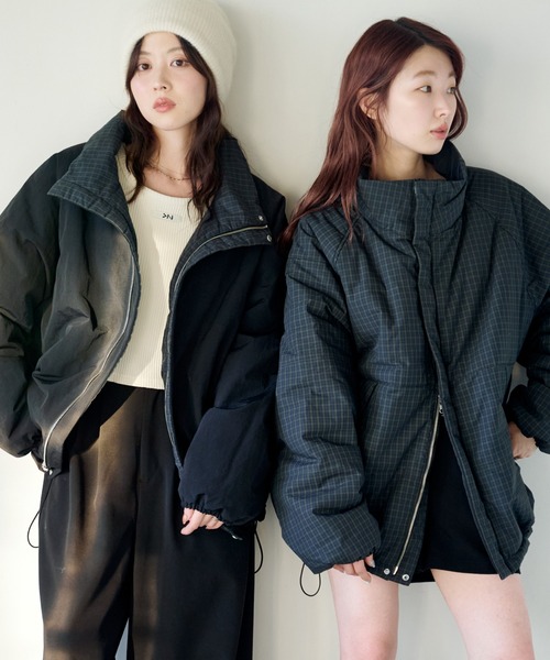 お気に入り3万人突破！/S.Mサイズ展開/ユニセックス】チェック中綿