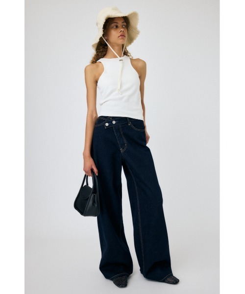 moussy クロスウエストワイドストレートデニム CROSS WAIST WIDE STRAIGHT/クロスウエストワイドストレート