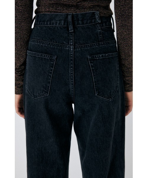 moussy クロスウエストワイドストレートデニム ブラック 1 美品 CROSS WAIST WIDE STRAIGHT / クロスウエストワイドストレート