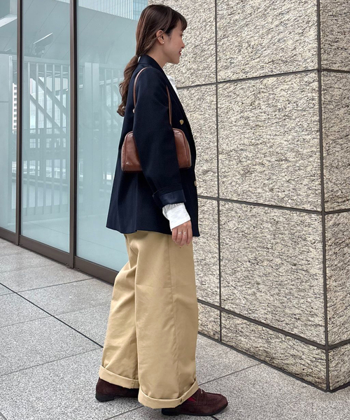 SLOBE IENA（スローブイエナ）の「チノタックワイドパンツ（チノパンツ・レディース・ベージュ・40/38/36）」の7枚目の写真