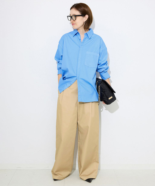 SLOBE IENA（スローブイエナ）の「チノタックワイドパンツ（チノパンツ・レディース・ベージュ・40/38/36）」の10枚目の写真