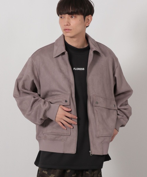 LAKOLE(ラコレ)の「スエードショートブルゾン / 592873(ブルゾン・メンズ・ブラック/グレイッシュベージュ・MEDIUM/LARGE)」の7枚目の写真